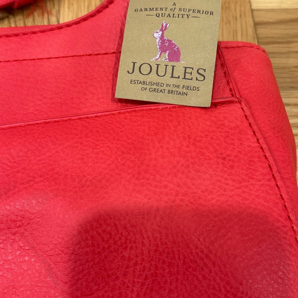 Joules Red Leather Crossbody Bag - Picture 9 of 10